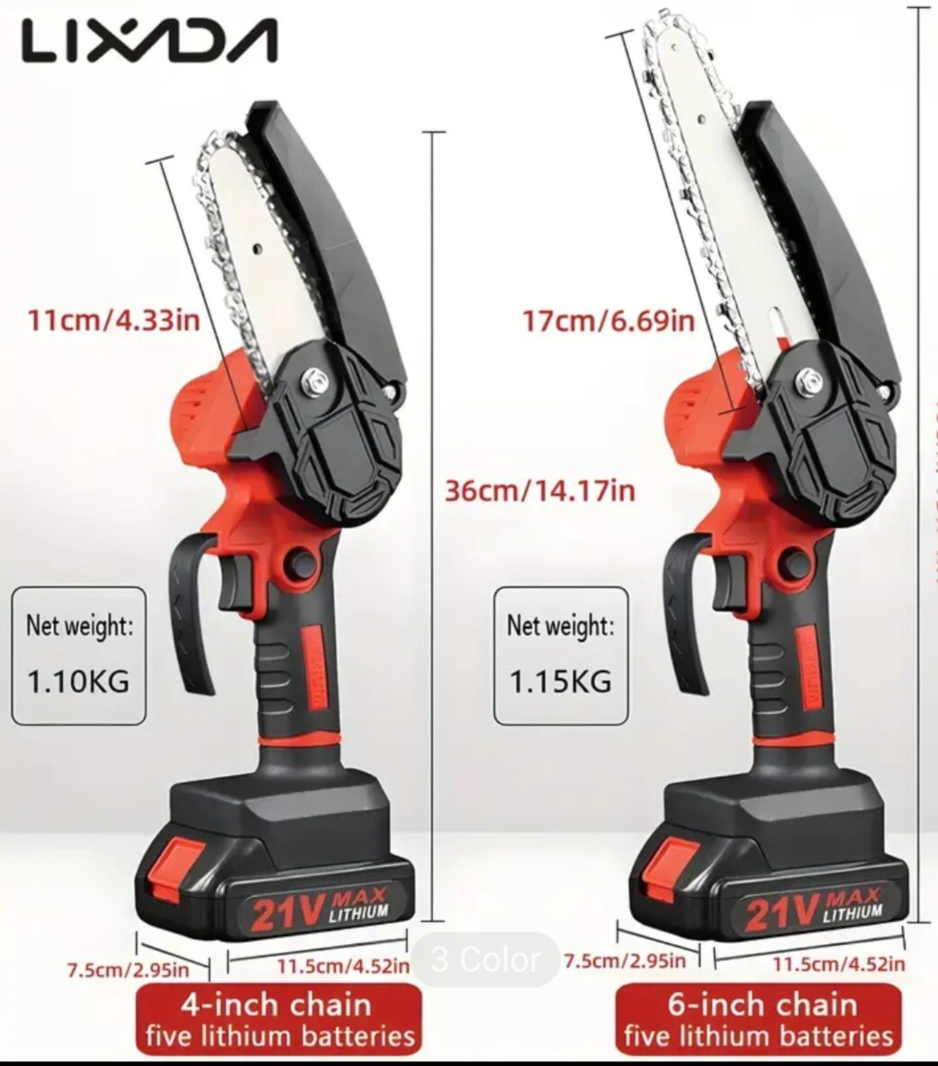 Motosierra Mini LIXADA Roja Star - 4