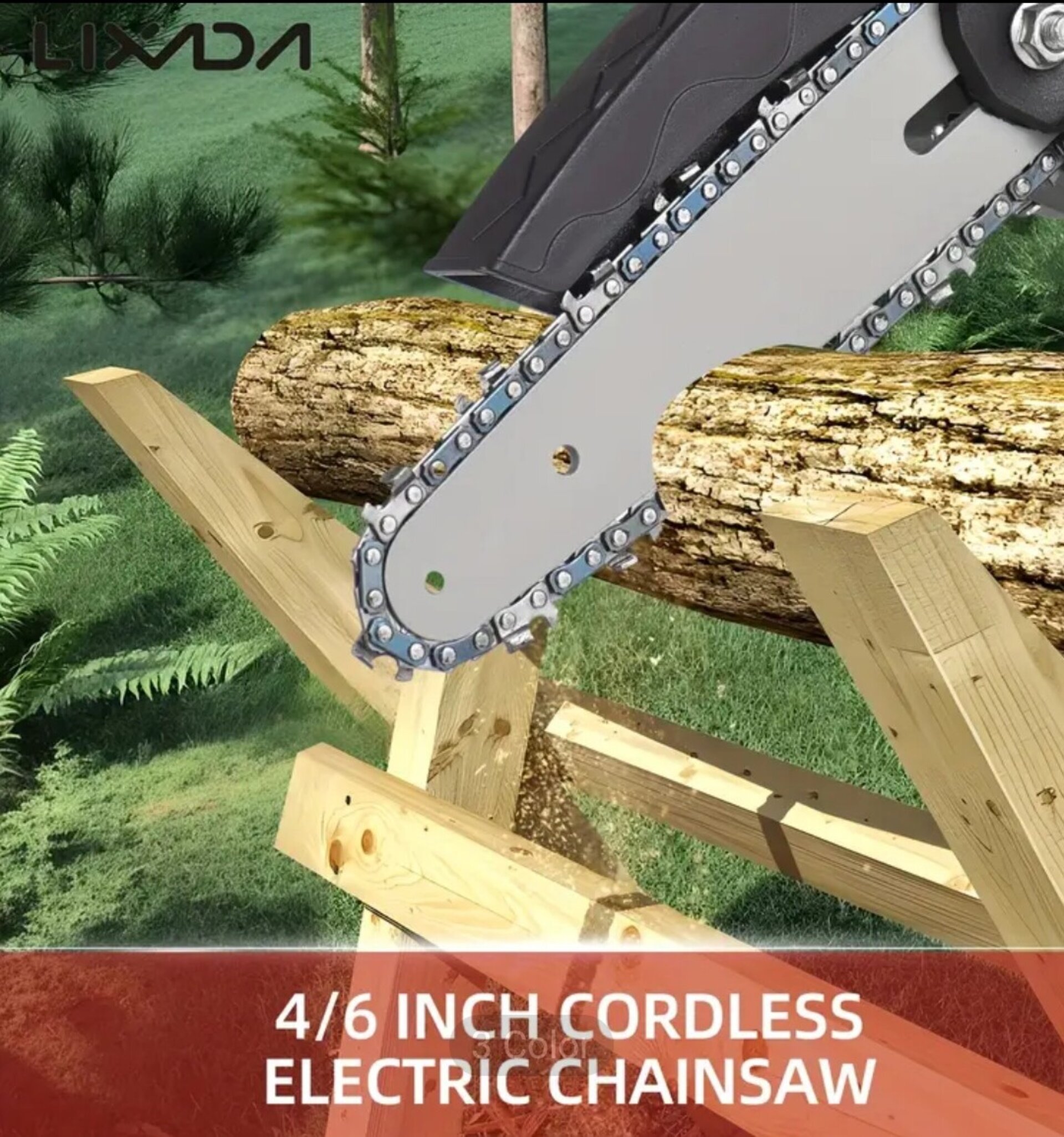 Motosierra Mini LIXADA Gris - 3