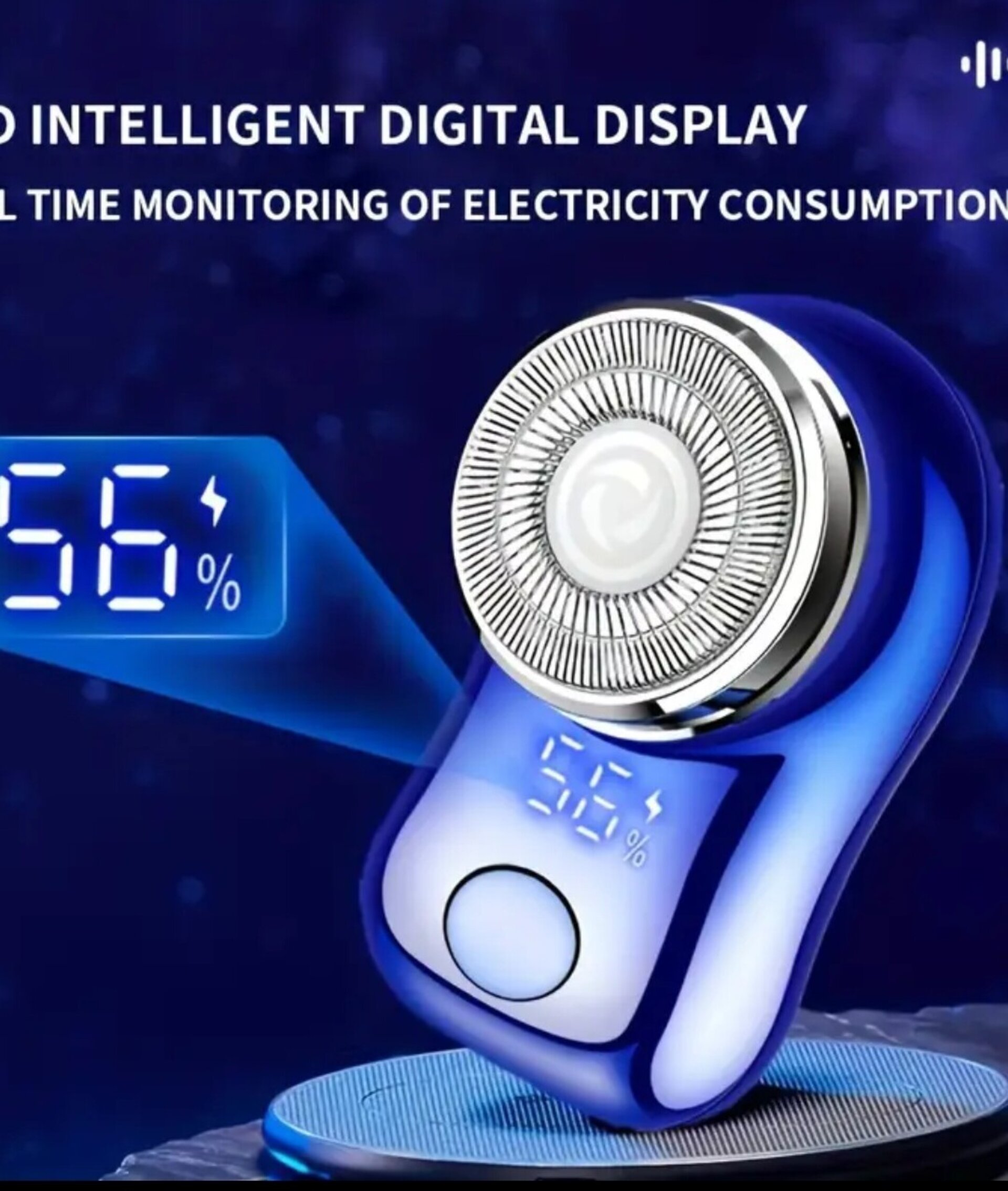 Afeitadora Eléctrica Mini Azul Con Display - 2