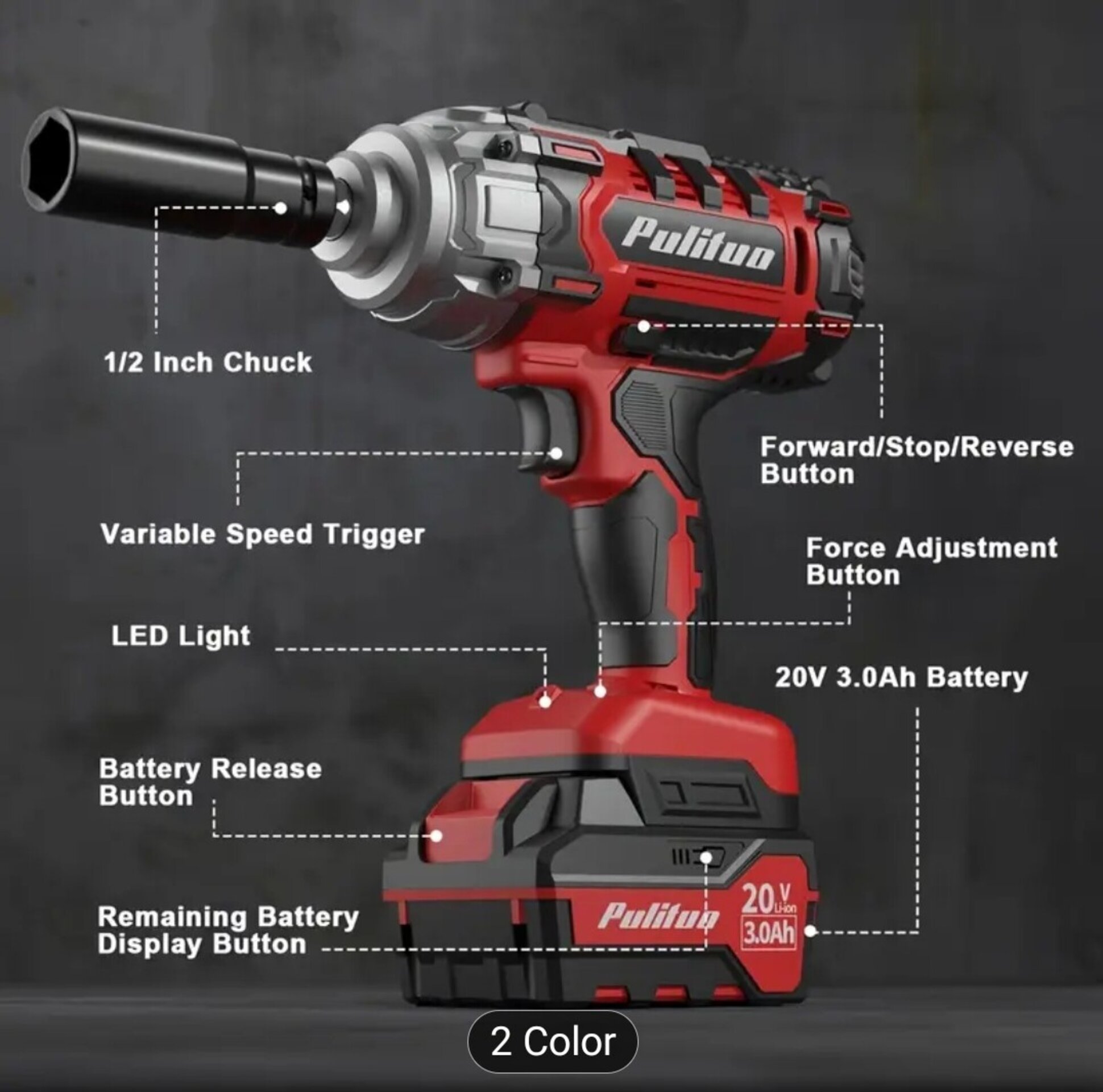 Llave De Impacto Roja - 3