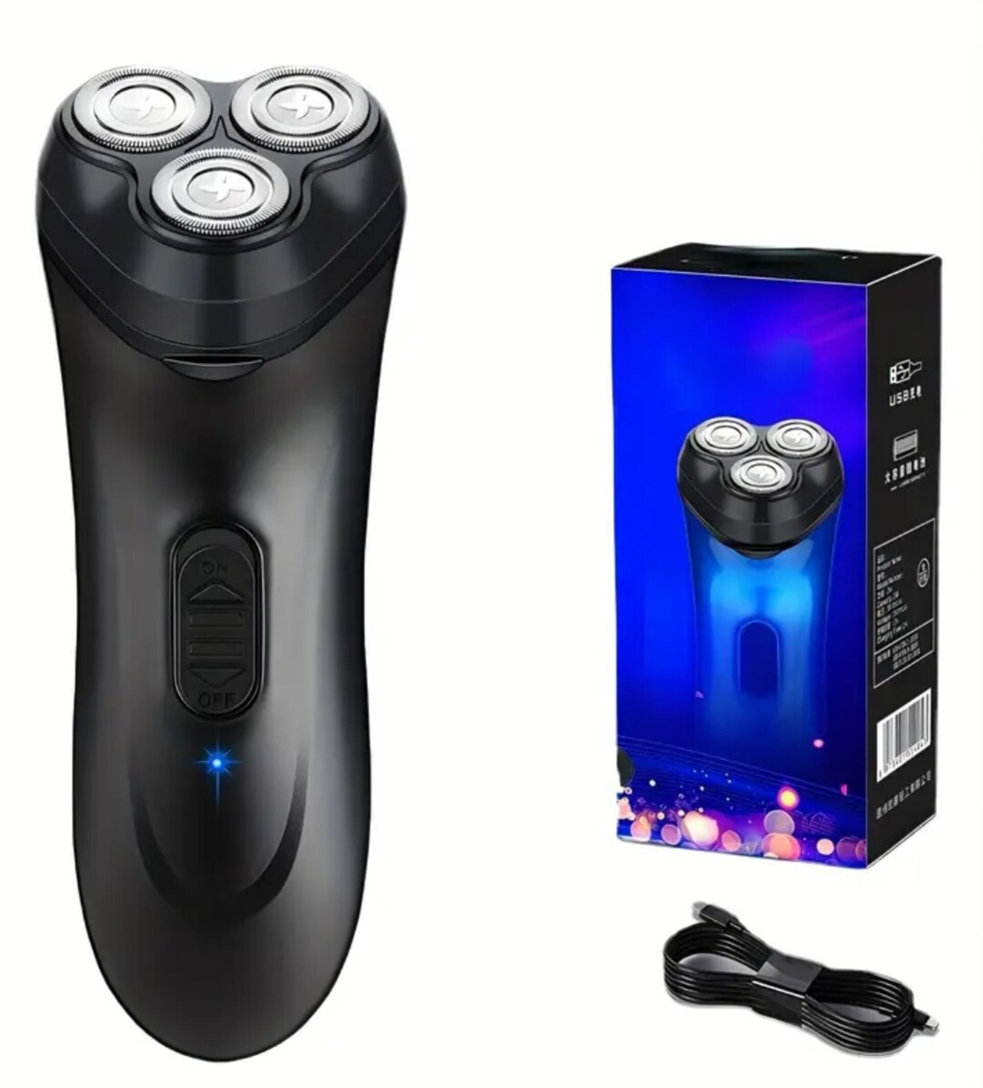 Afeitadora Eléctrica Negra 3 Cabezales - 3