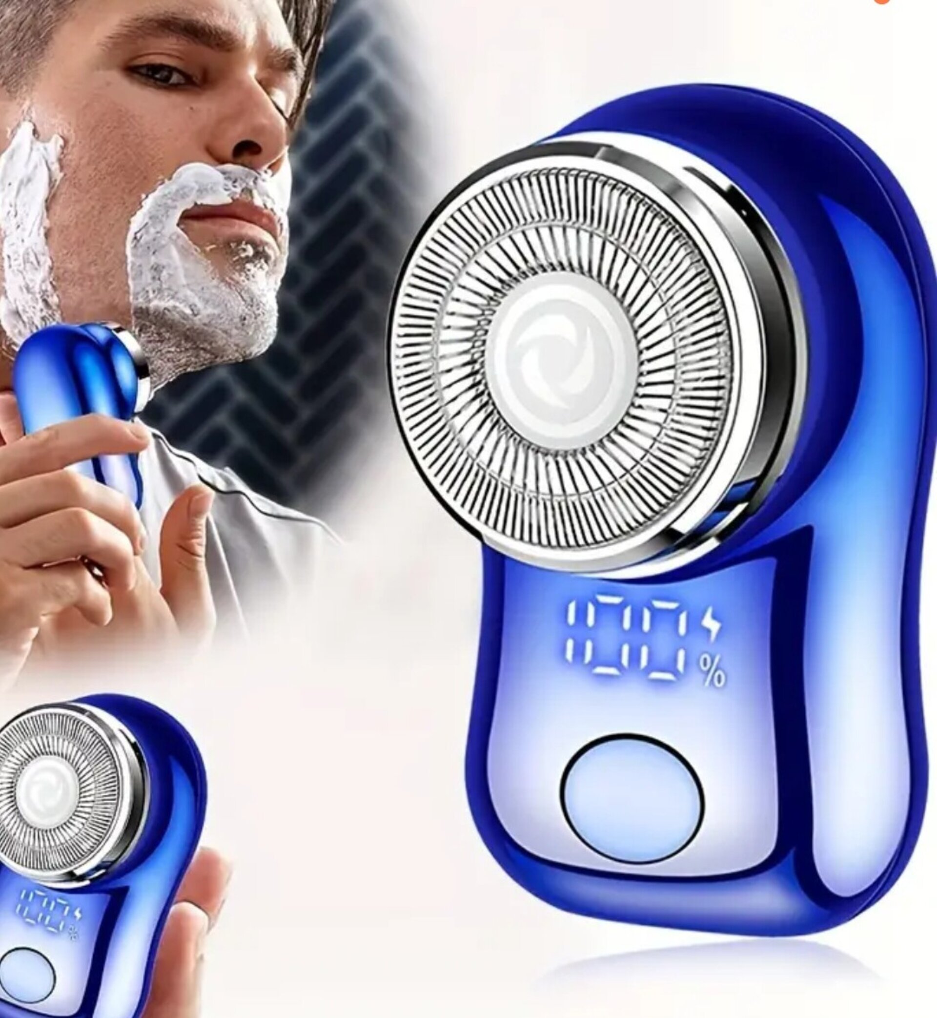 Afeitadora Eléctrica Mini Azul Con Display - 6