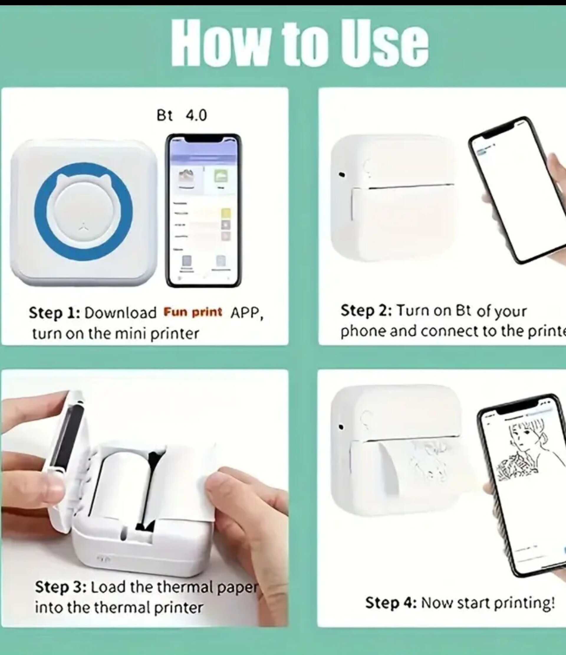 Impresora Termica Azul - 4