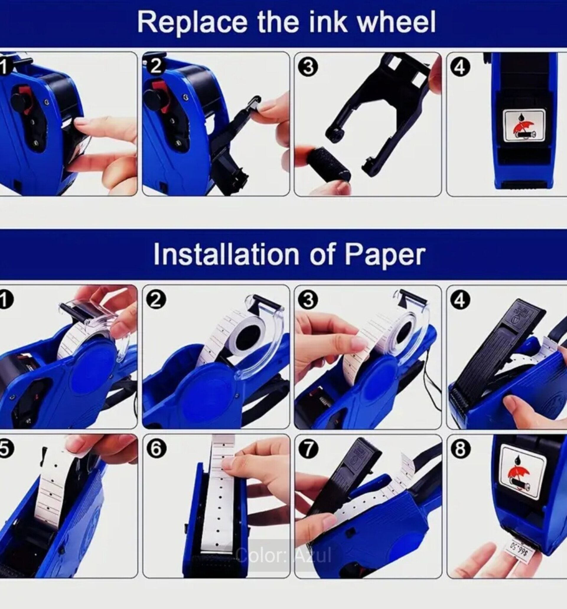 Maquina De Etiquetas Azul - 4