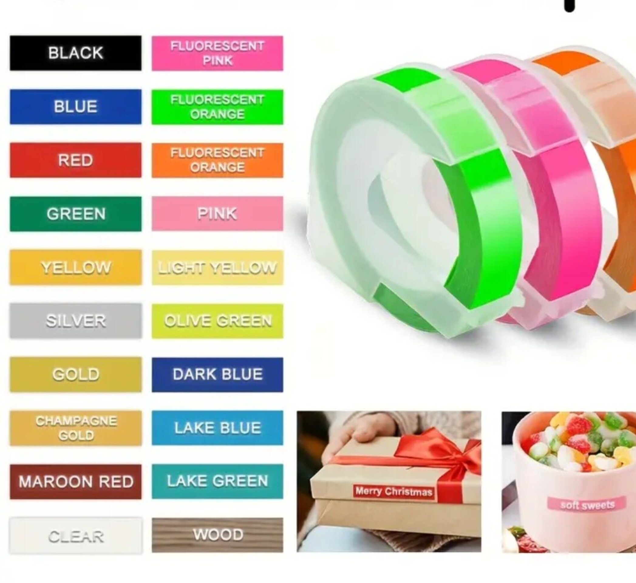 Cinta De Relieve 3D Negra - 3