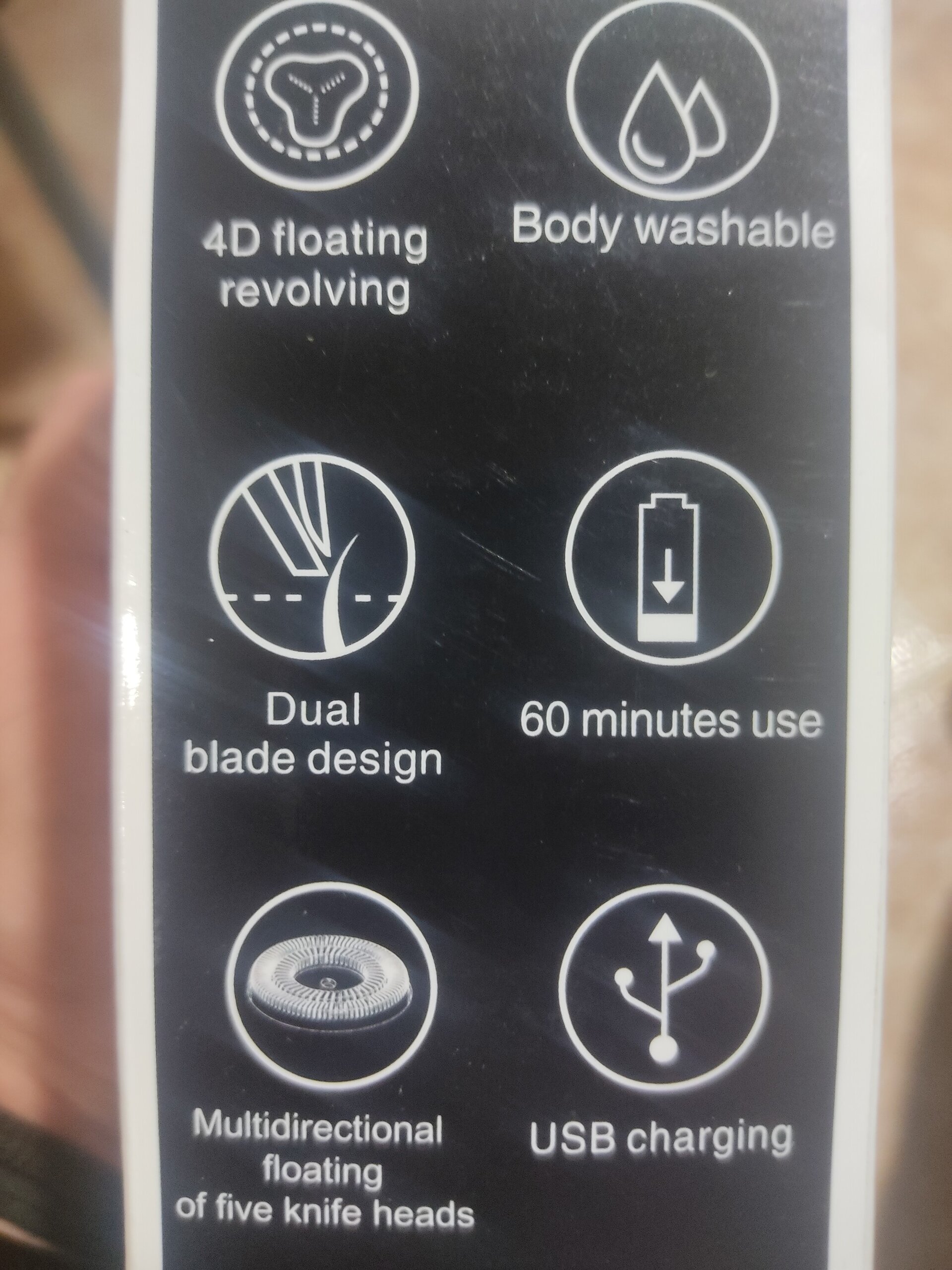 Afeitadora Usb Negra 5 Cabezales - 2