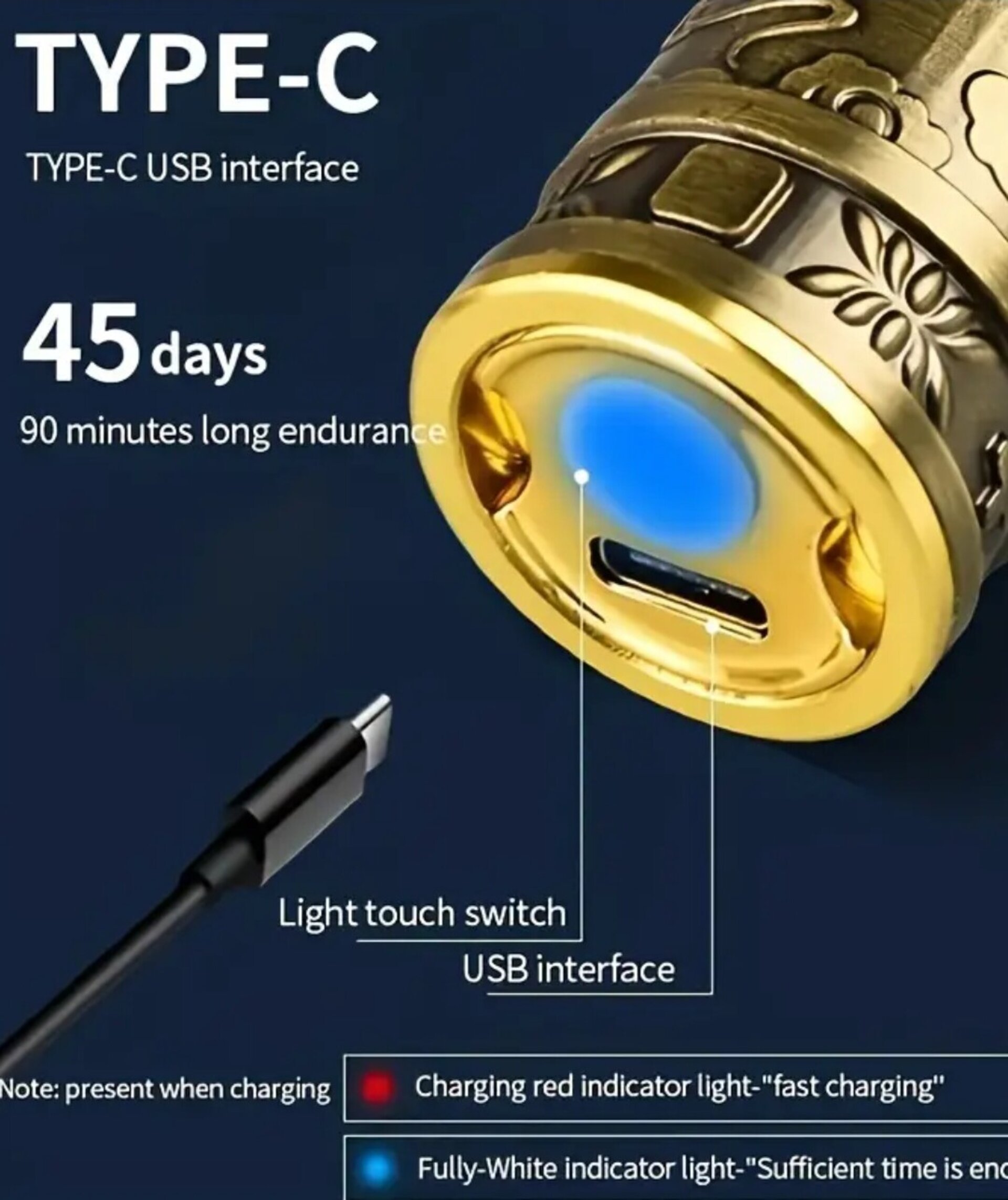 Afeitadora Eléctrica Mini Larga Oro - 5