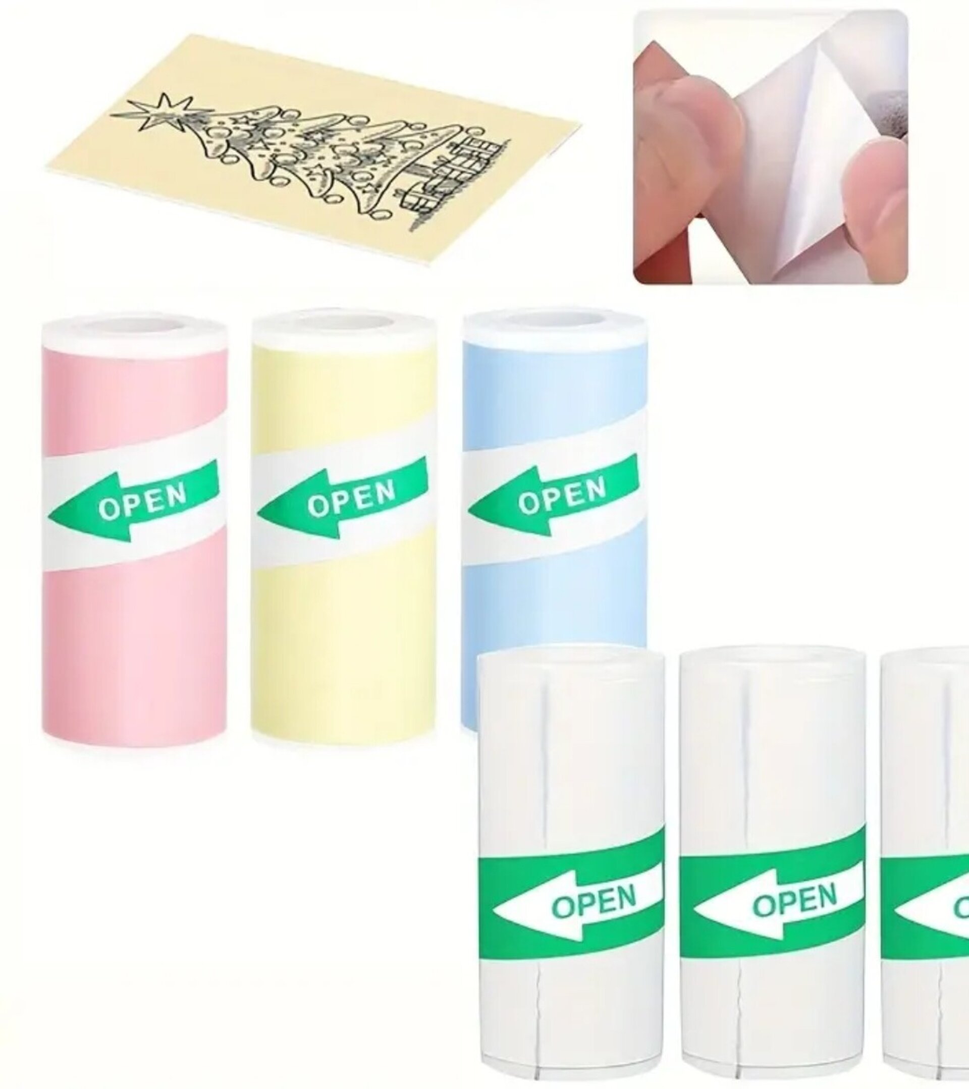 Papel Impresora Termica Autoadhesivo Rosa - 4