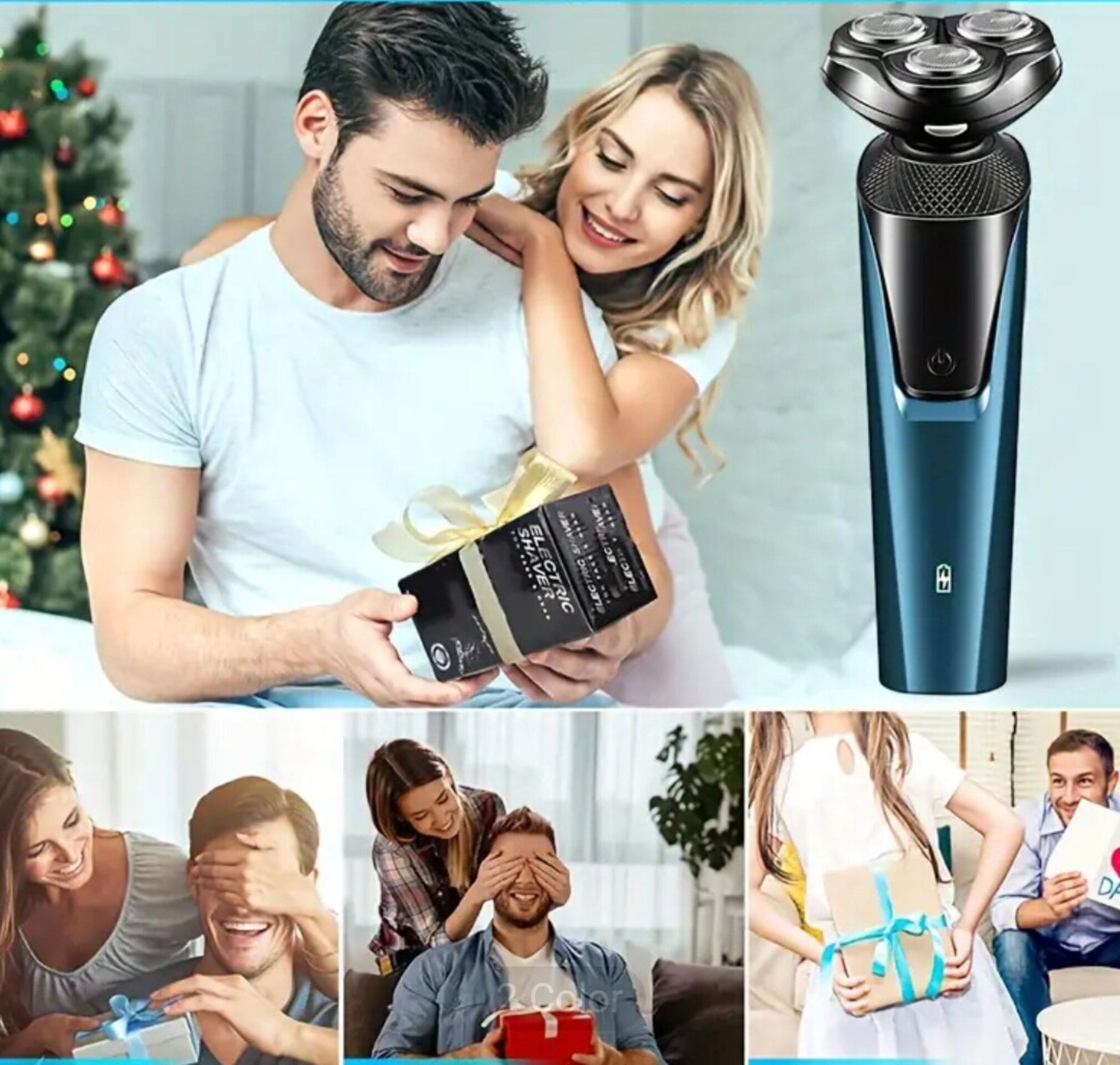 Afeitadora Carga USB  Azul 3 en 1 - 7