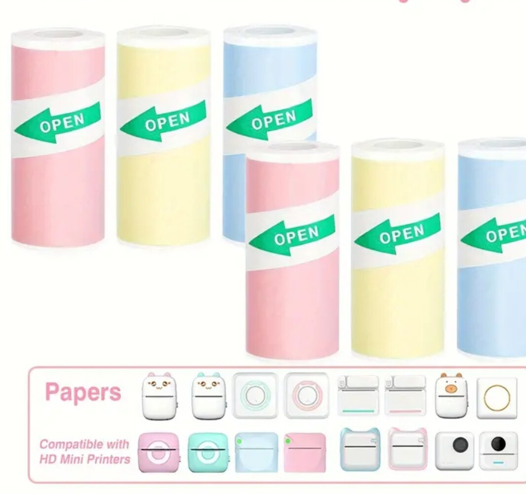 Papel Impresora Termica Autoadhesivo Rosa - 3