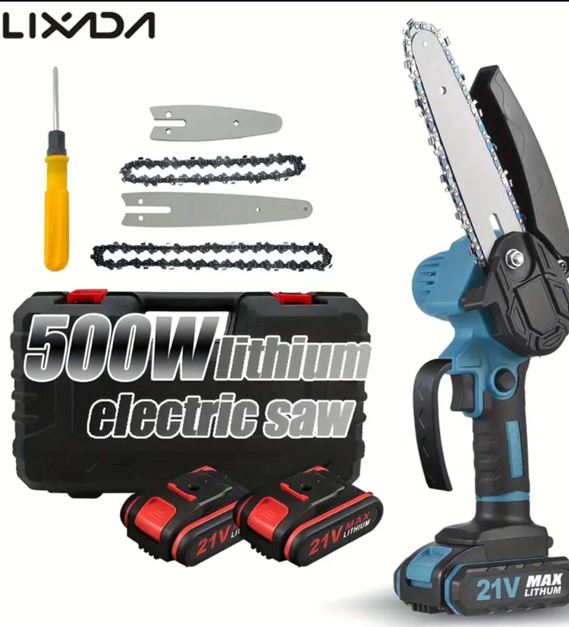 Motosierra Mini LIXADA Gris - 5