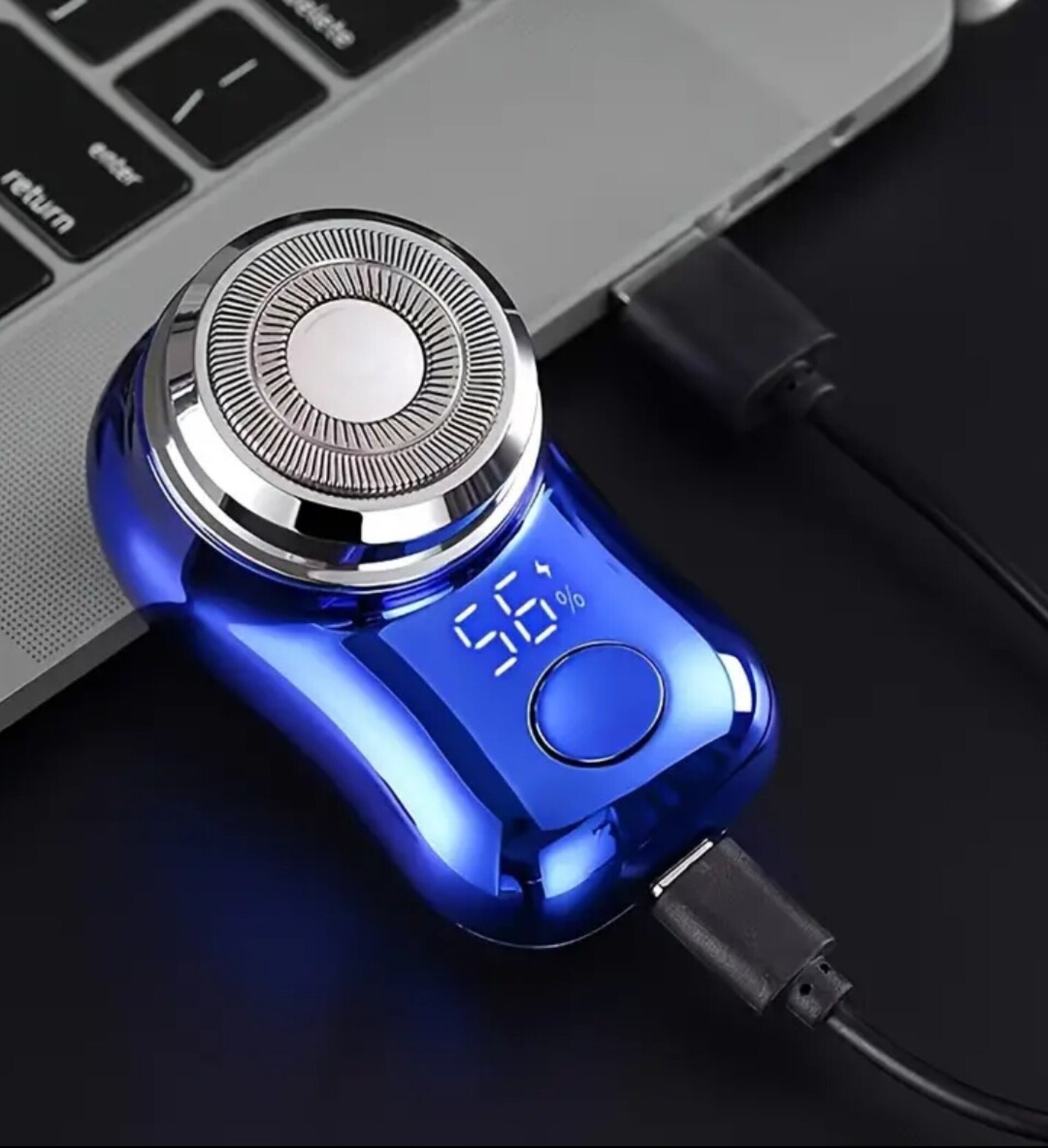 Afeitadora Eléctrica Mini Azul Con Display - 5
